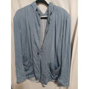 Lane Bryant Jacket Womens 26 Light Wash Chambray Button Soft Stretch Pockets